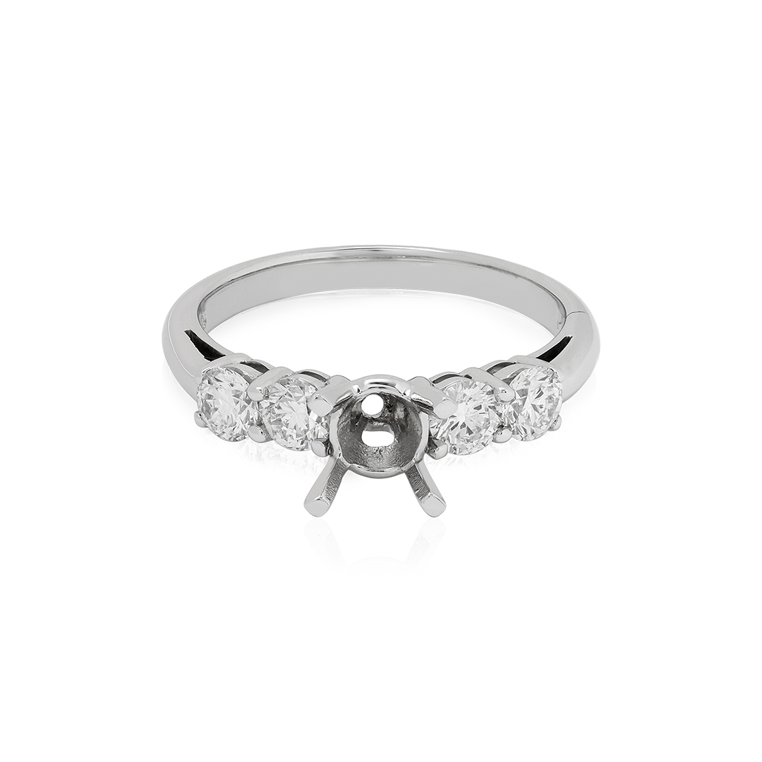 Platinum and Diamond Five Stone Semi Mounting - RD4080M