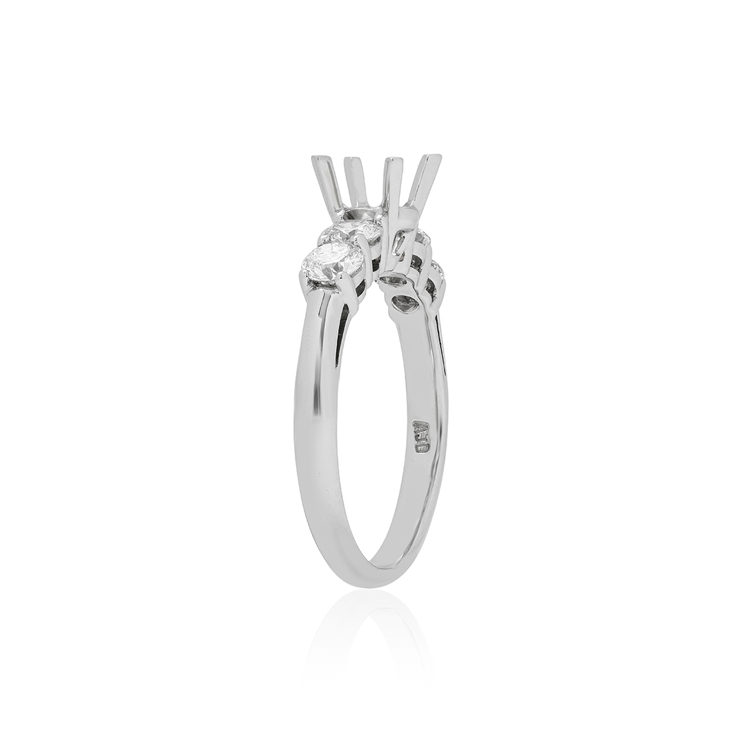 Platinum and Diamond Five Stone Semi Mounting