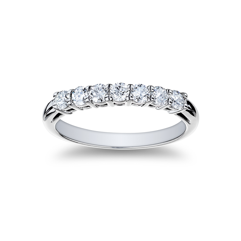 Platinum Diamond Seven Shared Prong Set Band