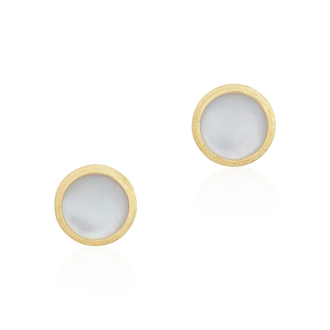 18K Yellow Gold Jaipur Collection Mother of Pearl Stud Earrings