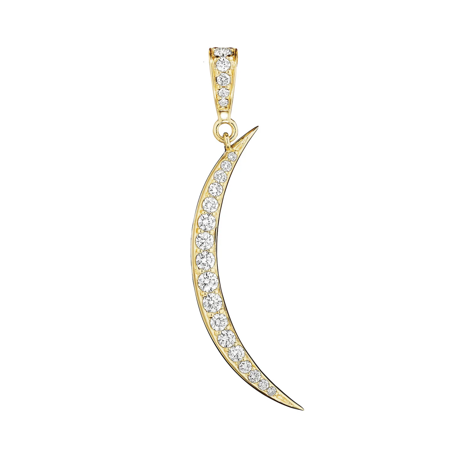 Penny Preville18K Yellow Gold and Diamond Galaxy Collection Crescent Enhancer Pendant