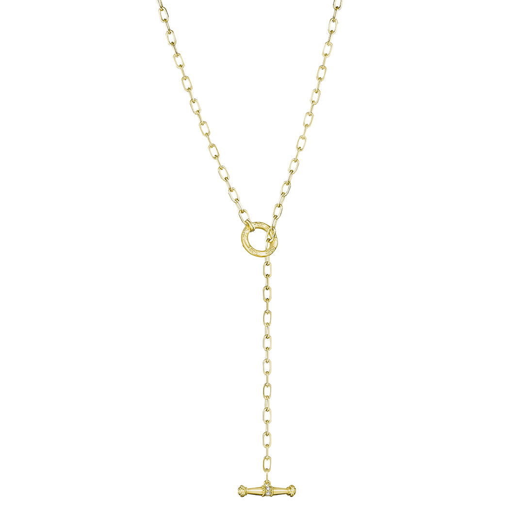 Penny Preville 18K Yellow Gold Links Diamond Flat Link Necklace