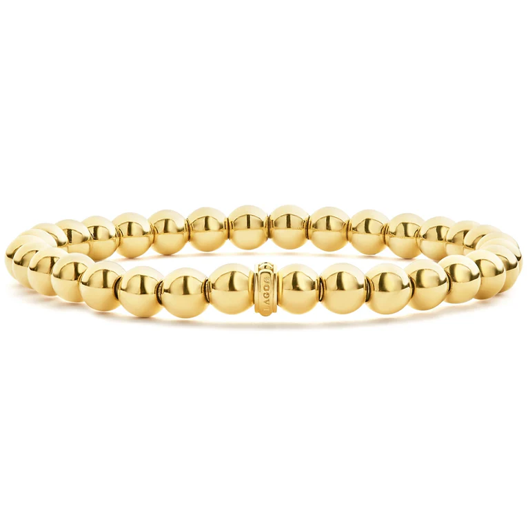 Lagos 18K Yellow Gold Caviar Gold Collection Stretch Bracelet