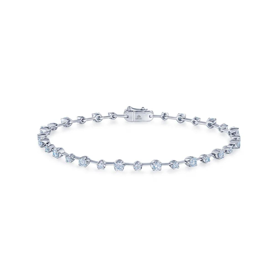 18K White Gold and Diamond Starry Night Line Bracelet