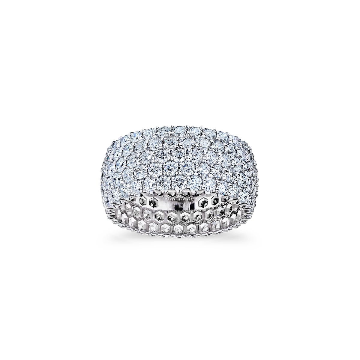 18K White Gold and Diamond Eternity Band