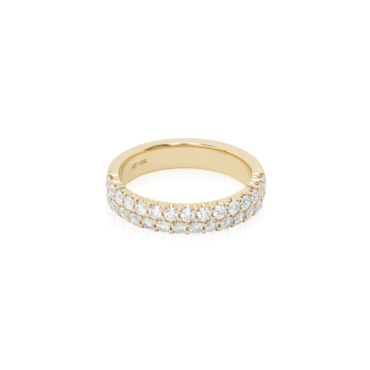 18K Yellow Gold and Diamond Band