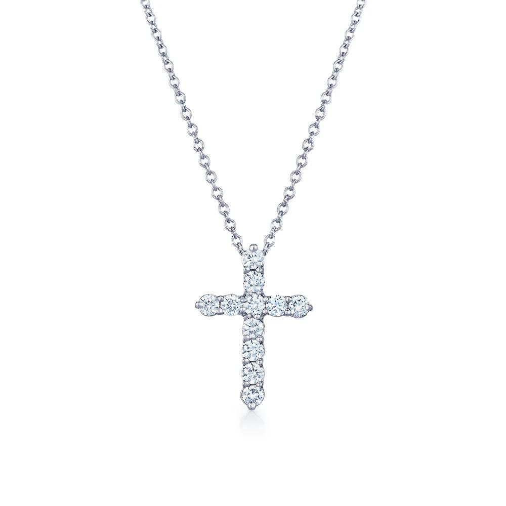 Kwiat Platinum Faith Large Cross Pendant Necklace