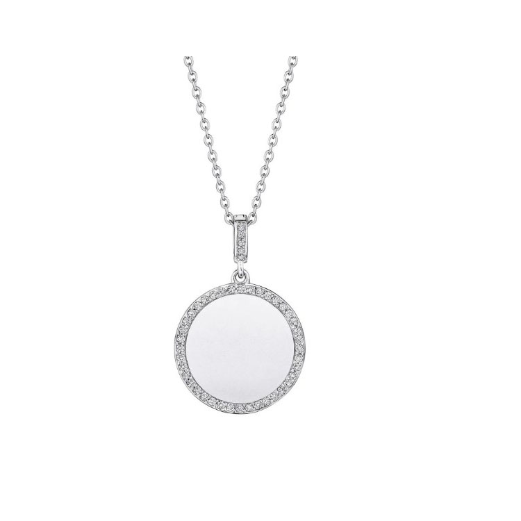 Penny Preville 18K White Gold Diamond Medallion Necklace