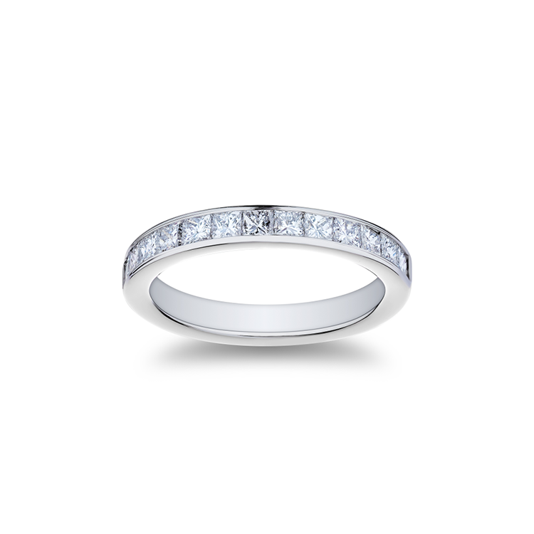 Platinum Princess Channel Set Diamond Band