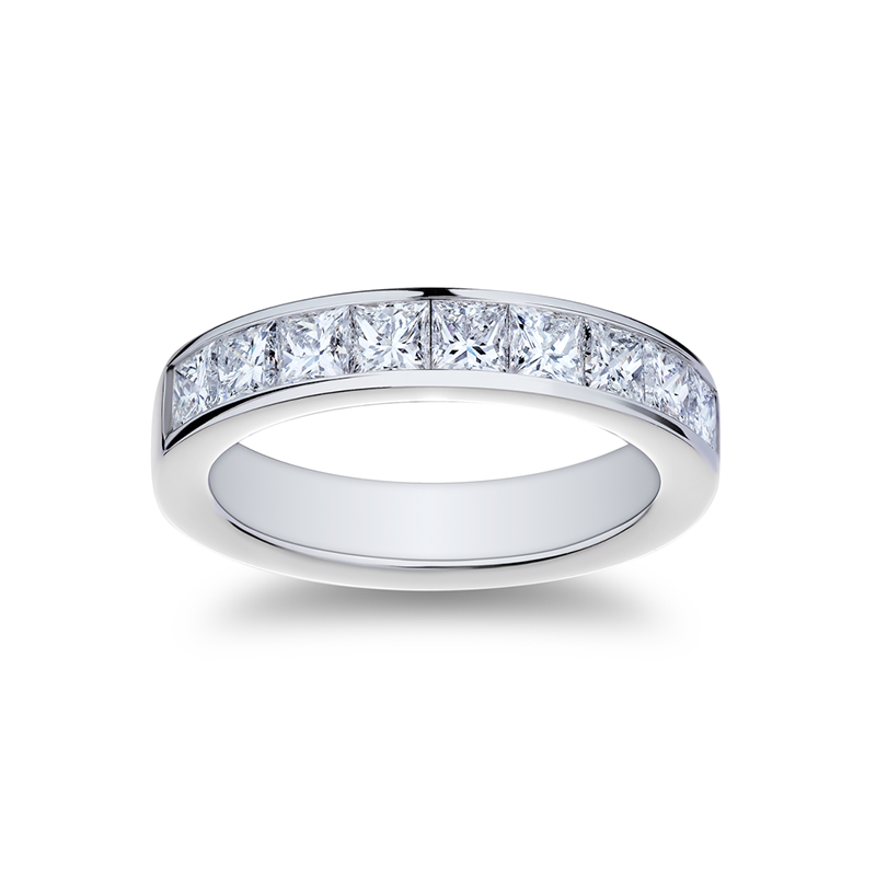 Platinum Princess Channel Set Diamond Band