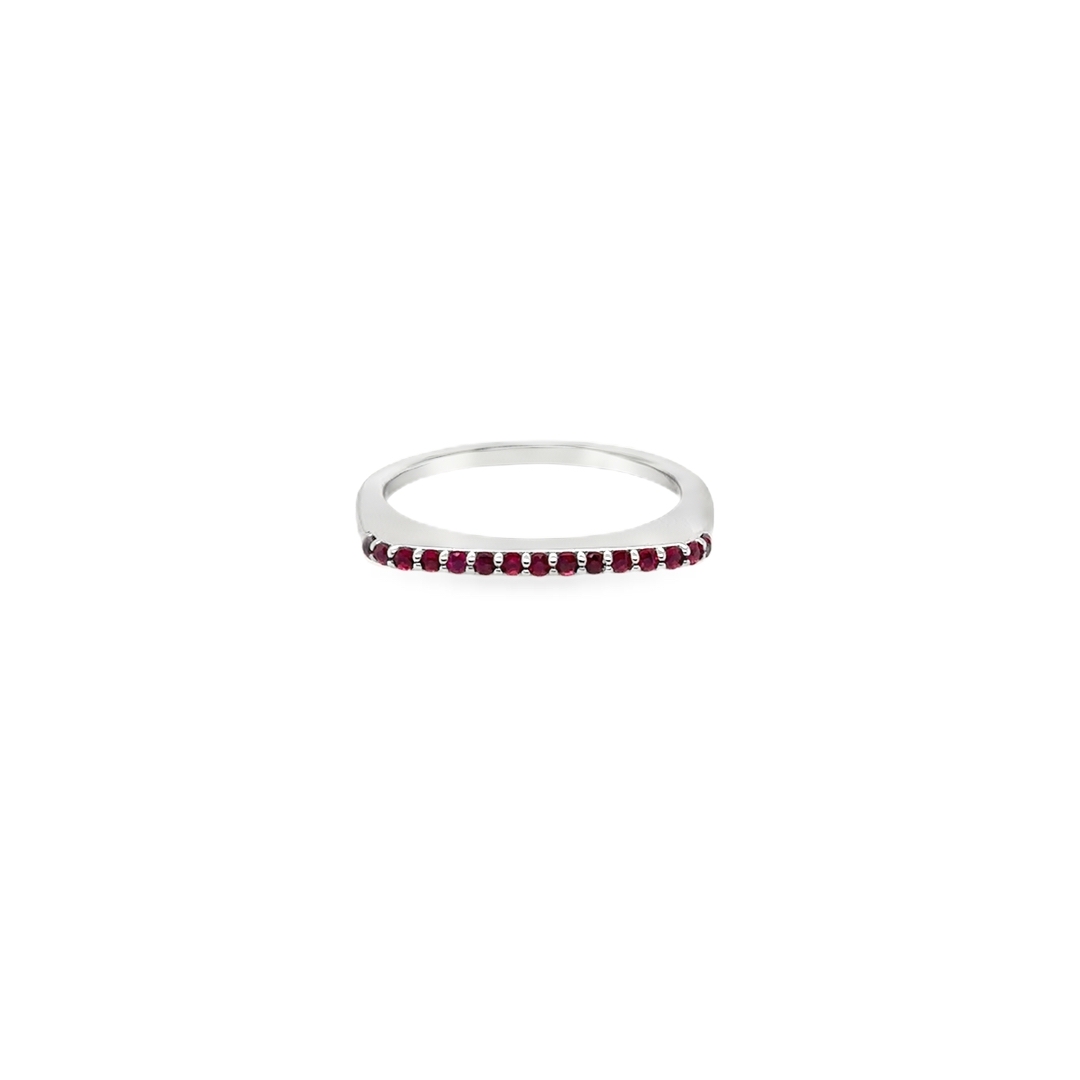 18K White Gold Ruby Band