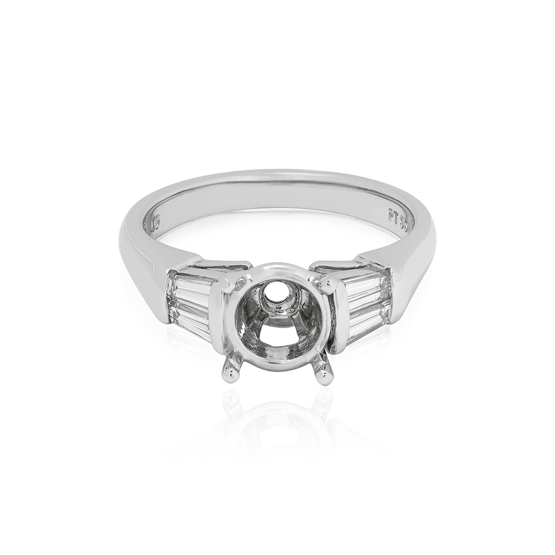 Platinum Ring with Diamond Semi Mount - 9371PLT