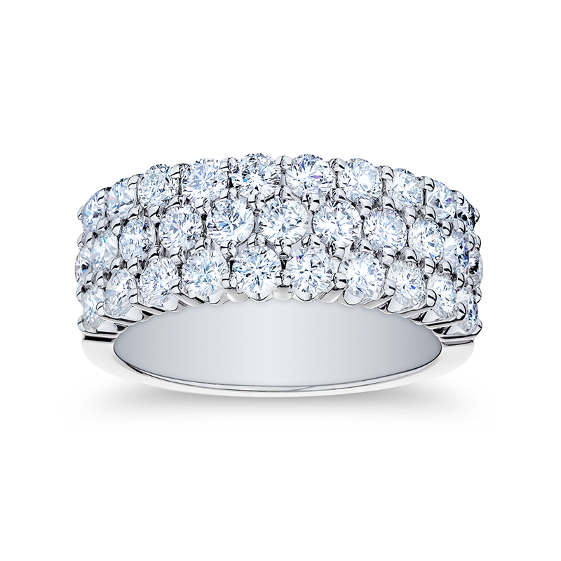 18K White Gold and Diamond Band Ring