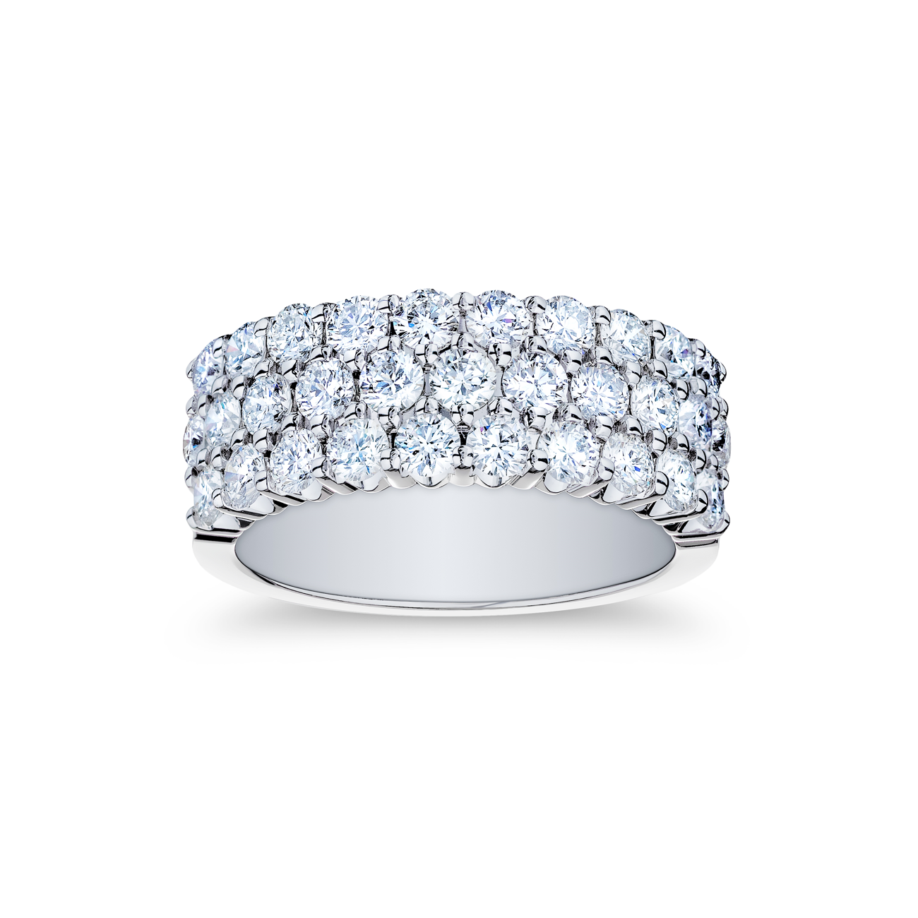 18K White Gold and Diamond Band Ring