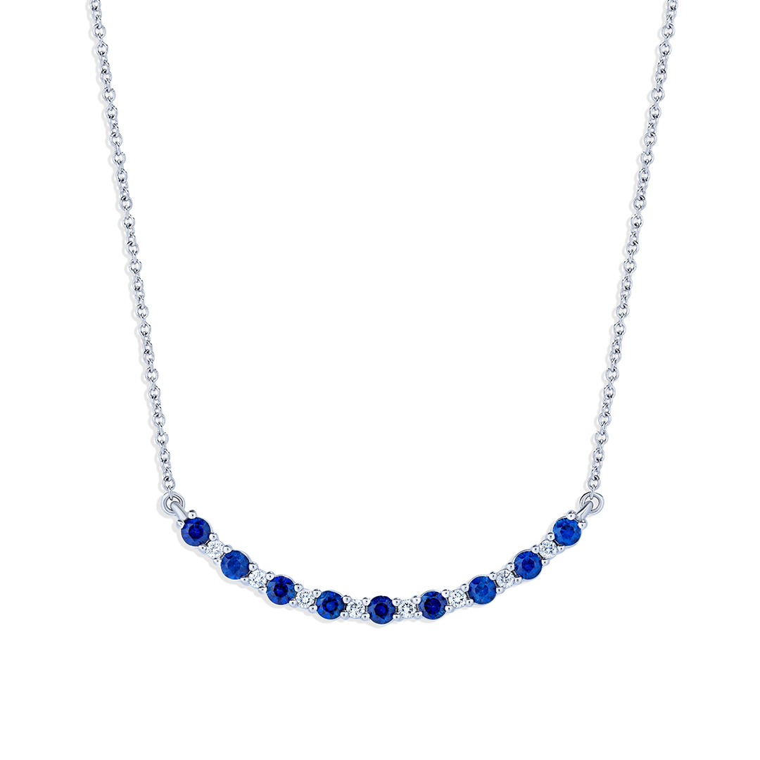 18K White Gold Sapphire and Diamond Necklace