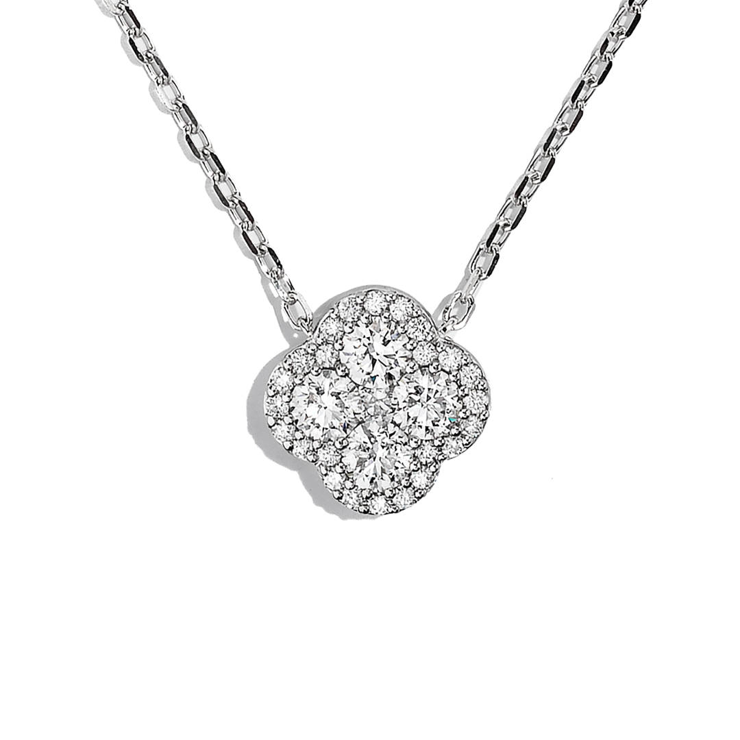 18K White Gold Diamond Pendant Necklace