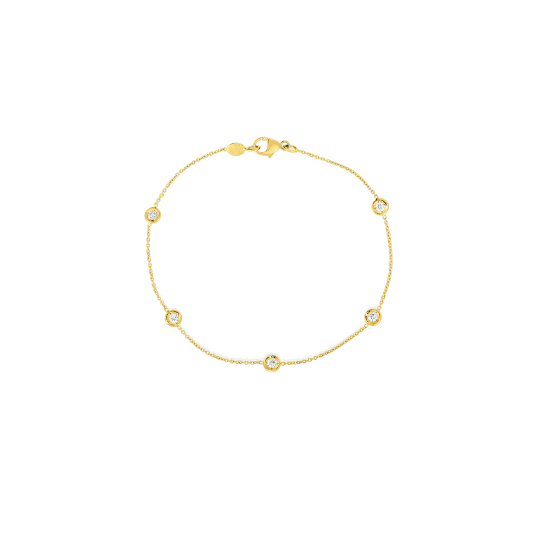 18K Yellow Gold Coin Classics Collection Diamond Station Bracelet