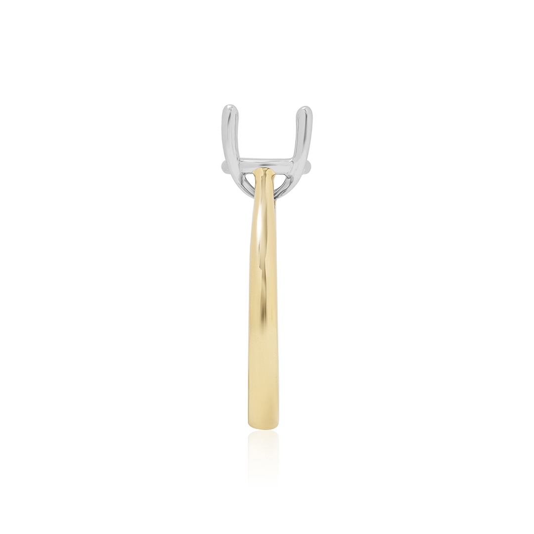 18K Yellow Gold New Aire Solitaire Mounting With Platinum Head