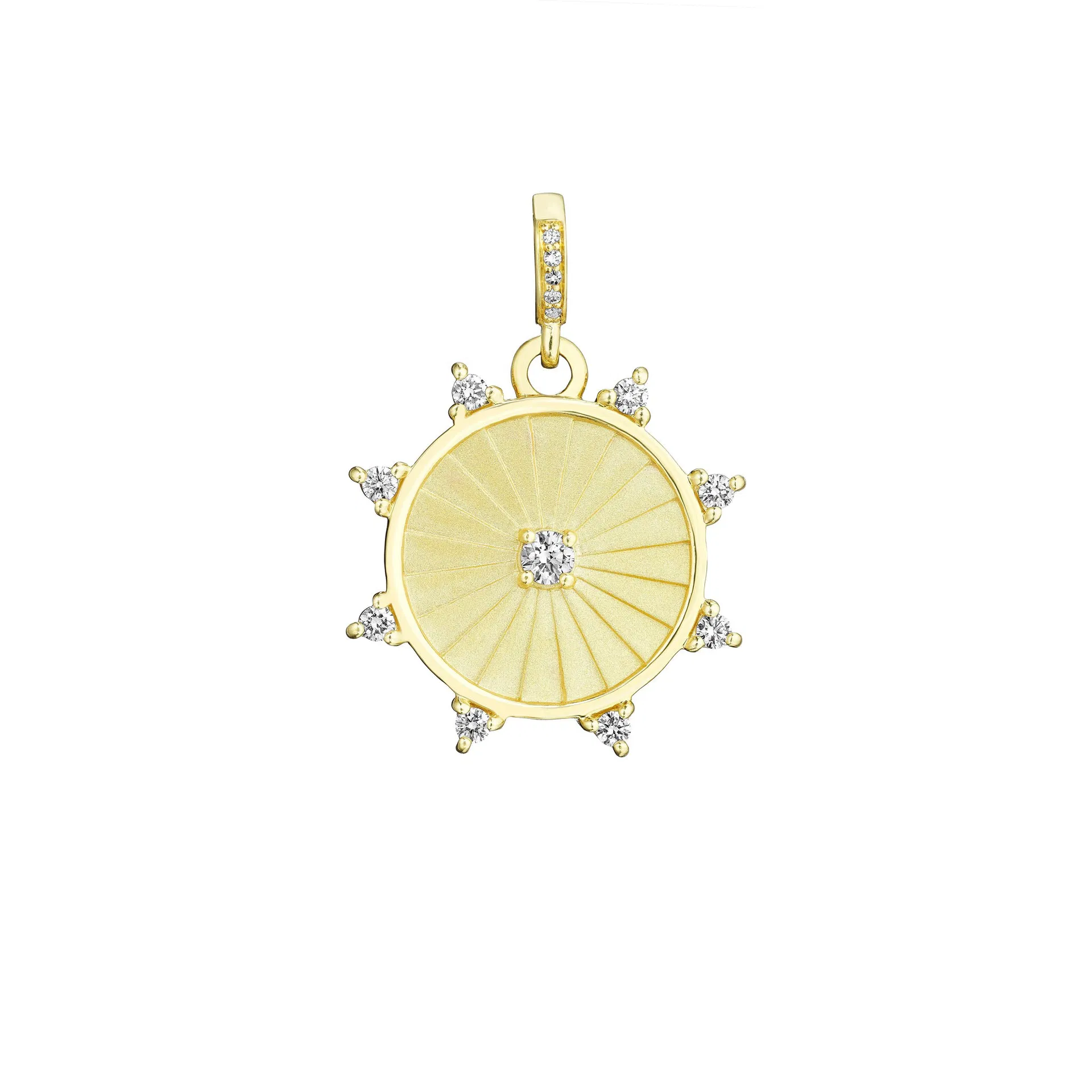 18K Yellow Gold Medallion Collection Diamond Pendant