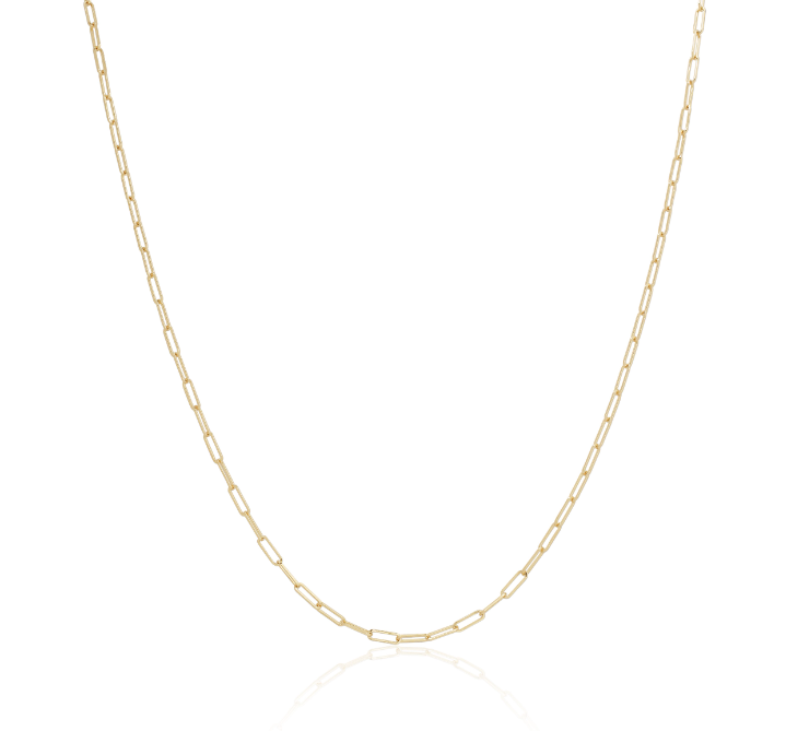 18K Yellow Gold Paperclip Chain Necklace