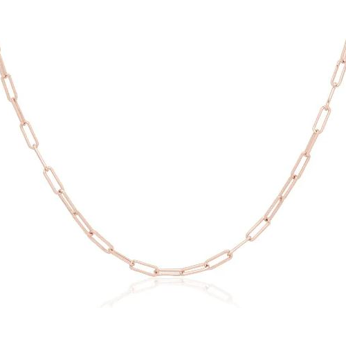 18K Rose Gold Paperclip Chain Necklace