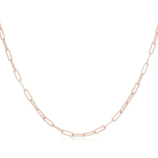 18K Rose Gold Paperclip Chain Necklace
