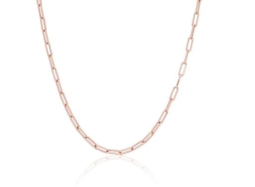 18K Rose Gold Paperclip Chain Necklace