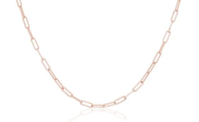 18K Rose Gold Paperclip Chain Necklace