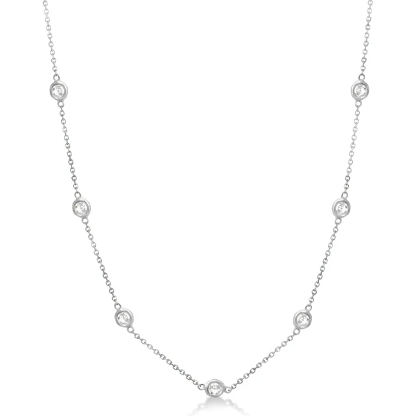 14K White Gold Diamond Necklace