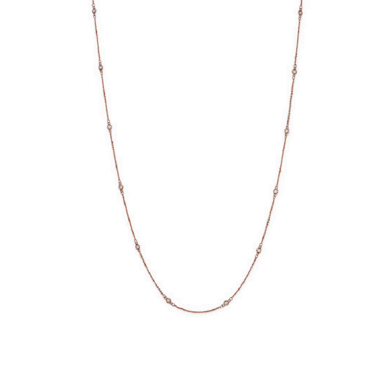 14K Rose Gold Diamonds by the Yard Necklace