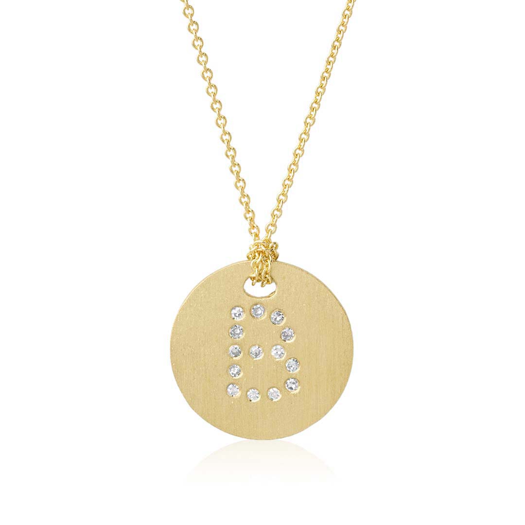 Roberto Coin 18K Yellow Gold Tiny Treasures Diamond "B" Pendant