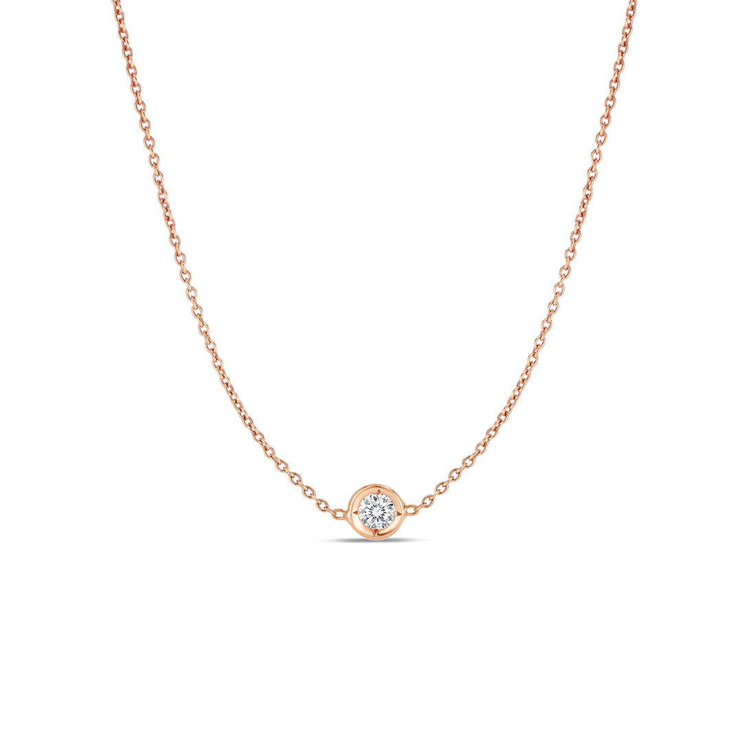 18K Rose Gold Diamond Necklace