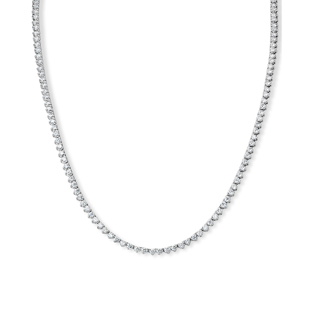 14K White Gold Diamond Necklace - 758