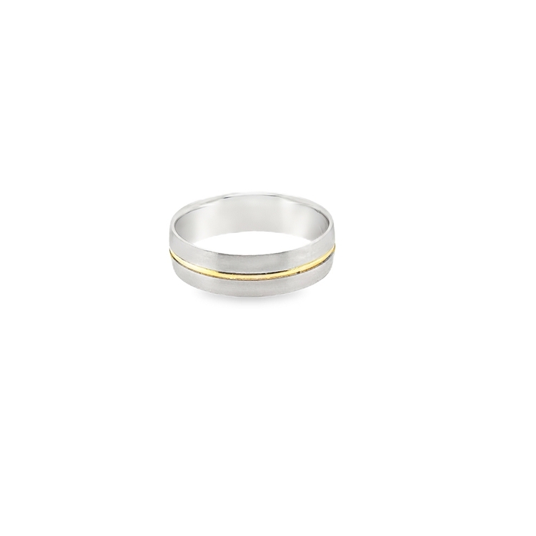 18K White and Yellow Gold Wedding Band - 782