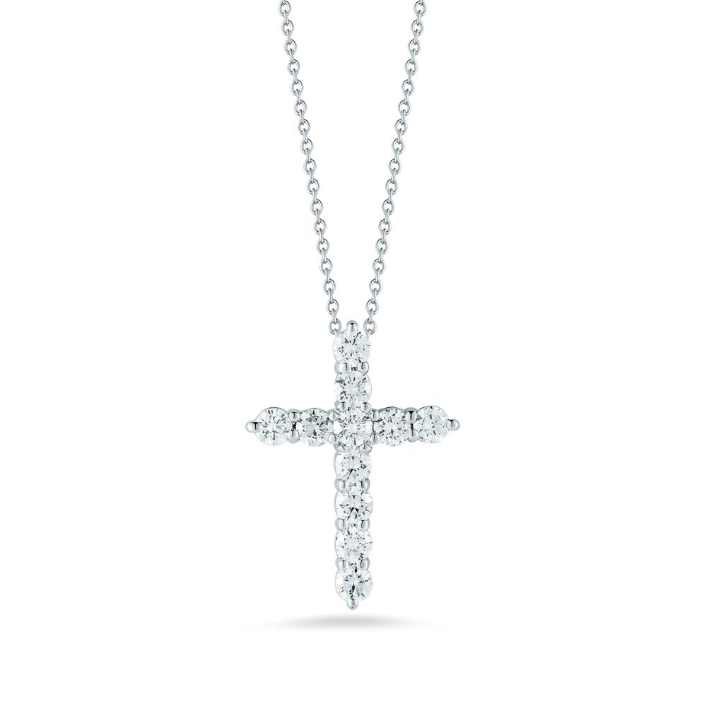 Roberto Coin 18K White Gold Diamond Cross Necklace