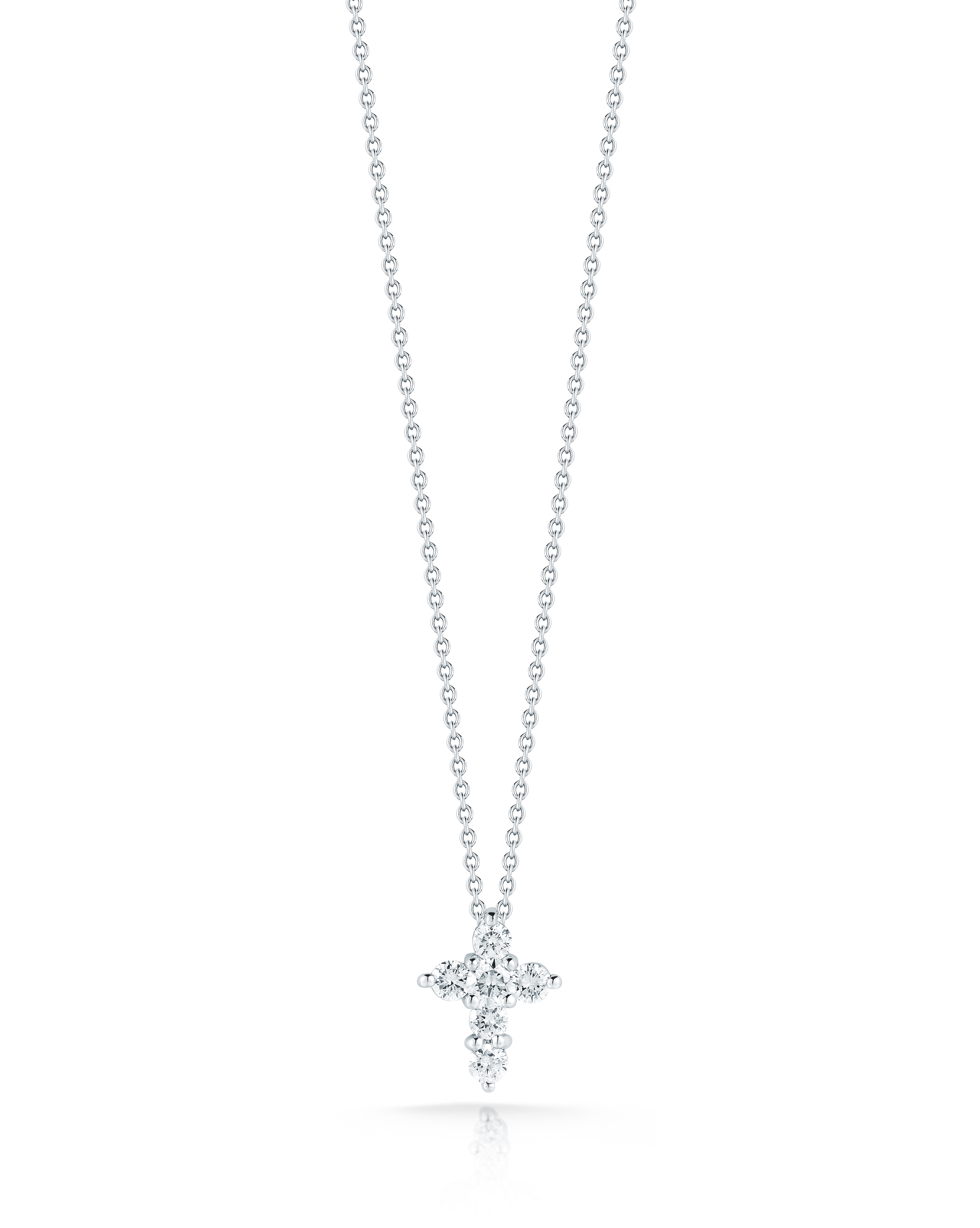 Roberto Coin 18K White Gold Tiny Treasures Mini Diamond Cross Pendant