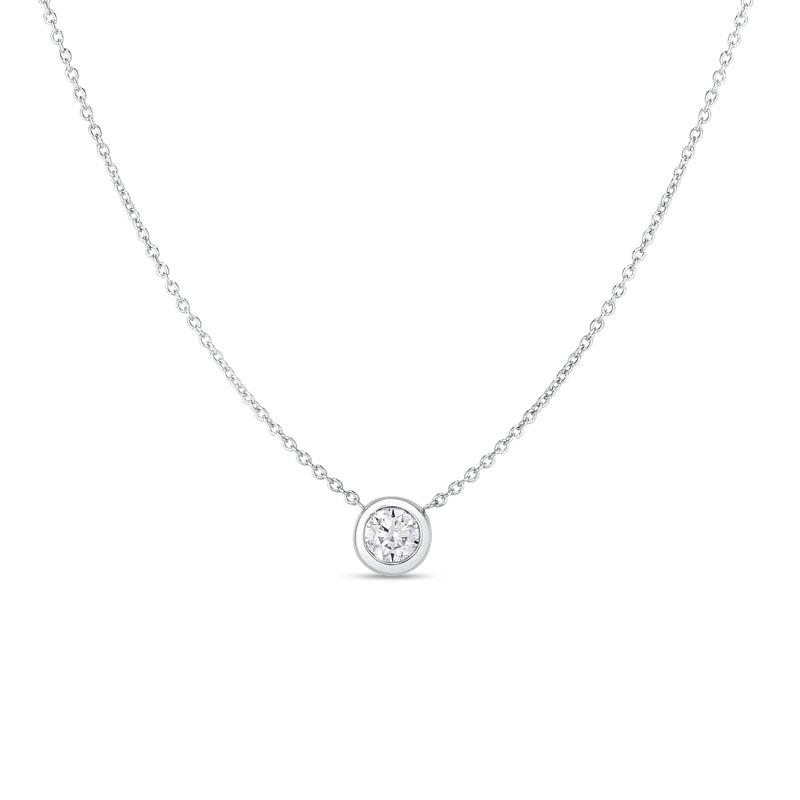 Roberto Coin 18K White Gold Diamond Solitaire Necklace