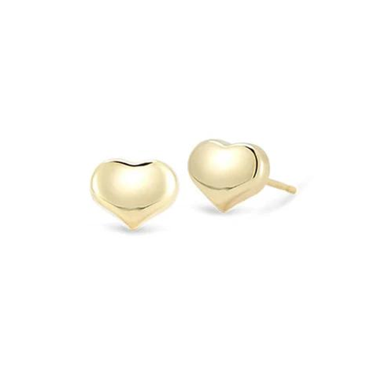 Roberto Coin 18K Yellow Gold Tiny Treasures Small Puffed Heart Stud Earrings
