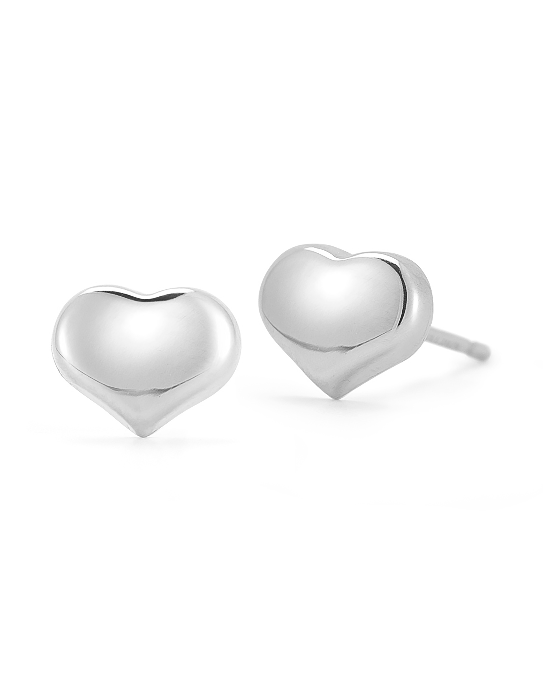 Roberto Coin 18K White Gold Puffed Heart Stud Earrings