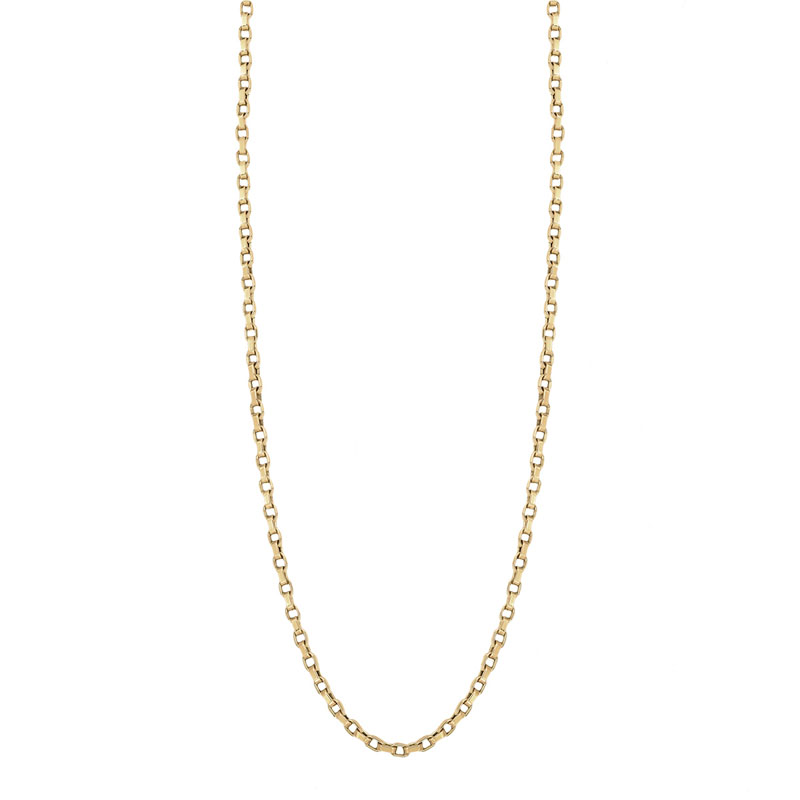 18K Yellow Gold Square Link Necklace