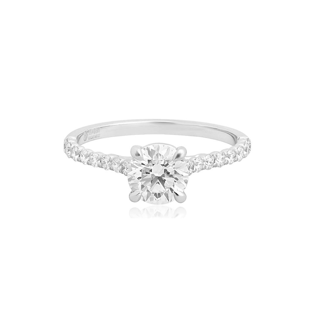 Precision Set 18K White Gold New Aire Silk Diamond Semi-Mounting - 242028W