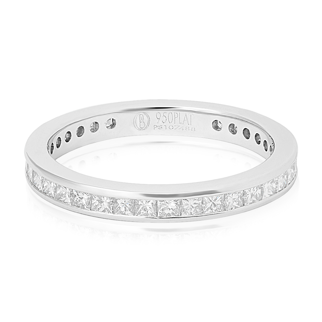 Platinum Princess Cut Diamond Eternity Band itemprop=