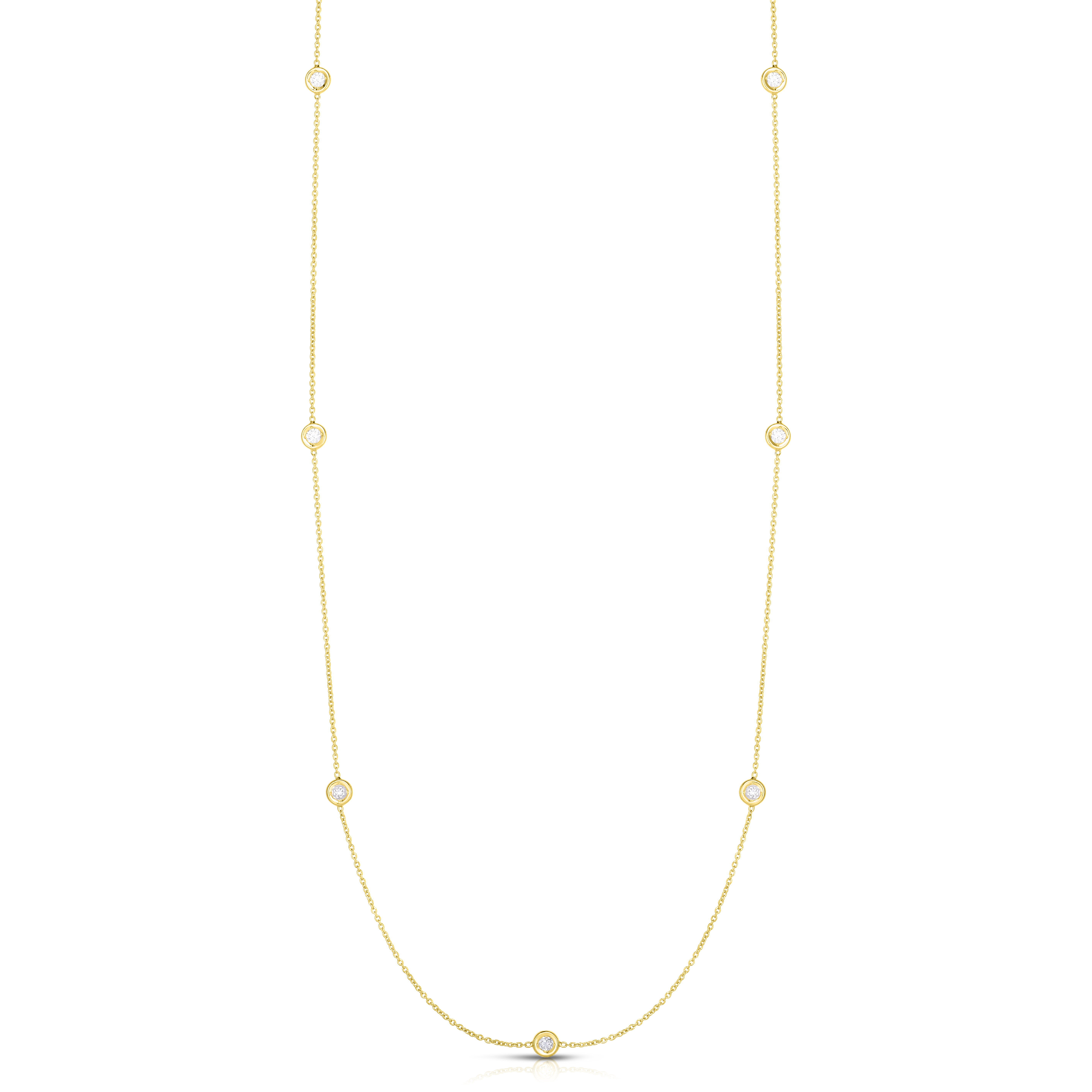 Roberto Coin 18K Yellow Gold DIamonds By The Inch 7 Station Necklace