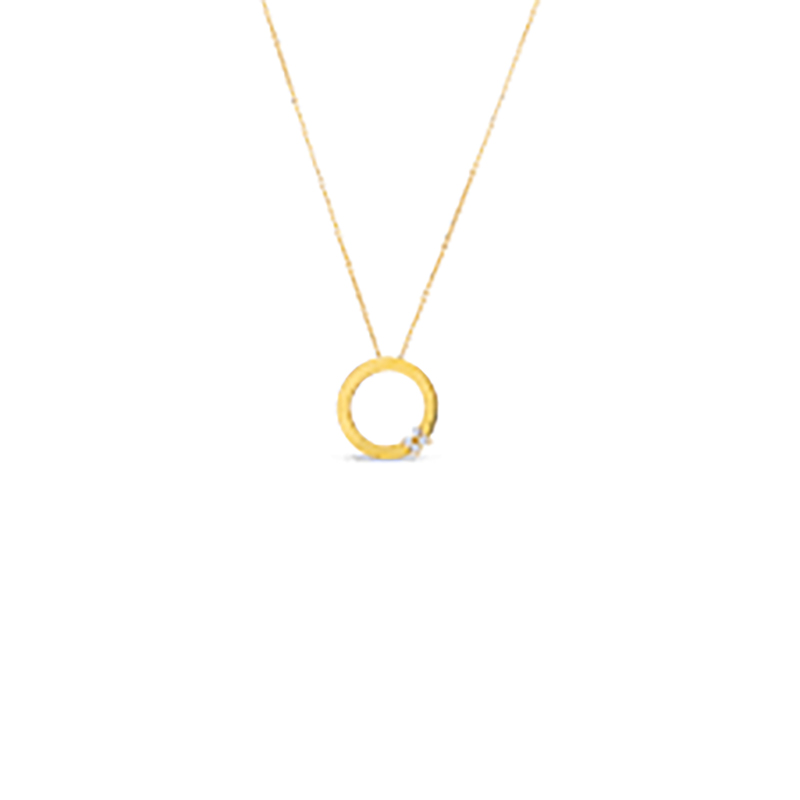 18K Yellow Gold Love in Verona Collection Diamond Pendant Necklace