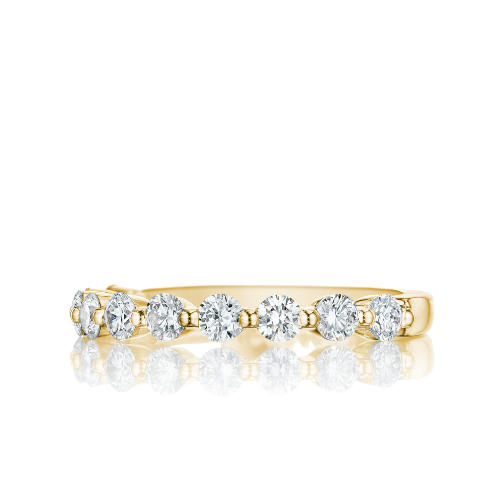 Henri Daussi 18K Yellow Gold Diamond Anniversary Band - 6548