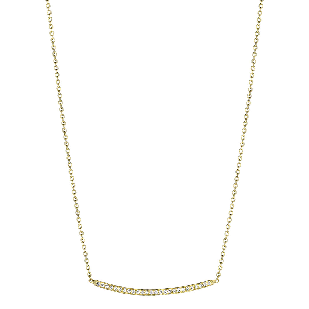 Penny Preville 18K Yellow Gold Thin Diamond Bar Necklace