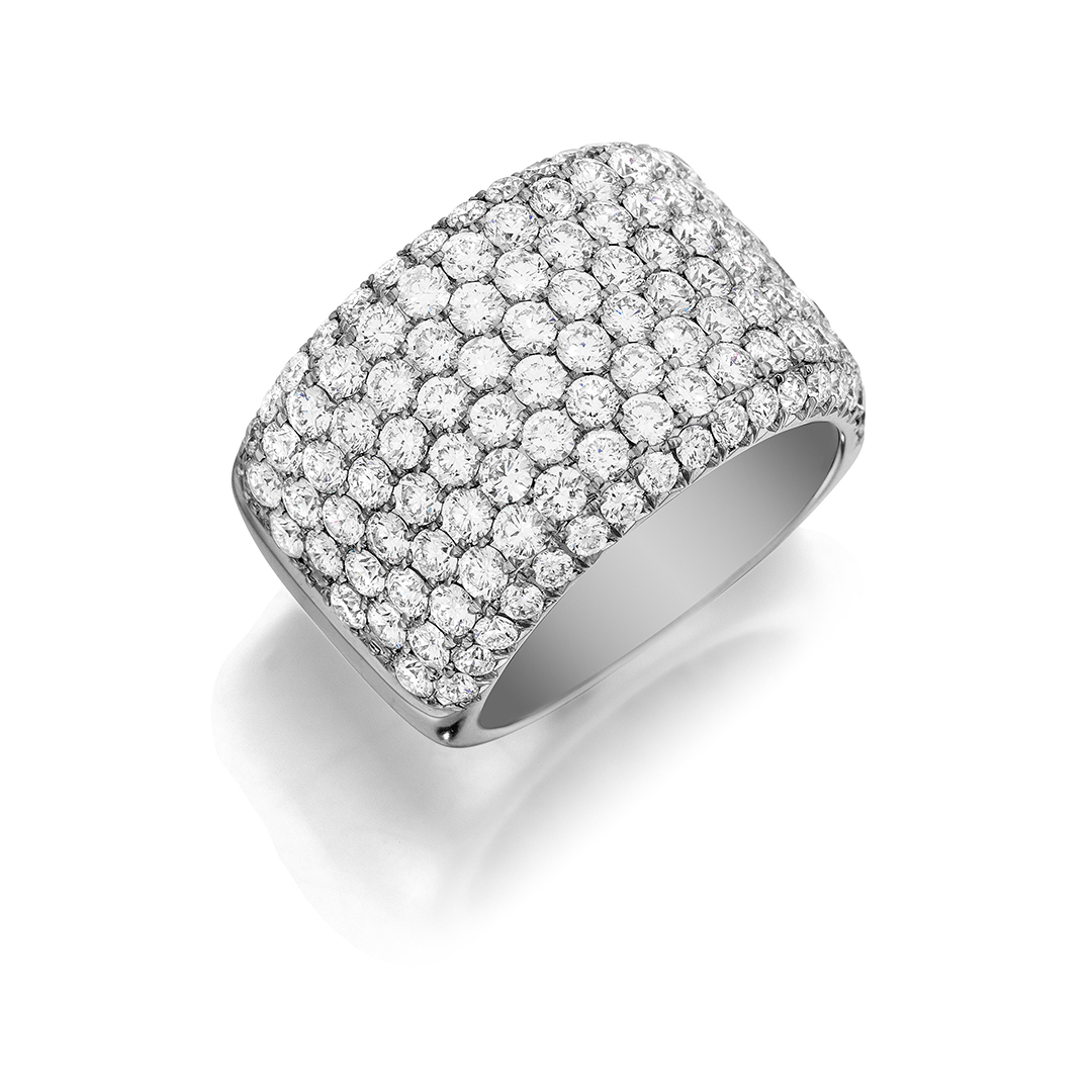 Henri Daussi 18K White Gold Diamond Band - R20H003S