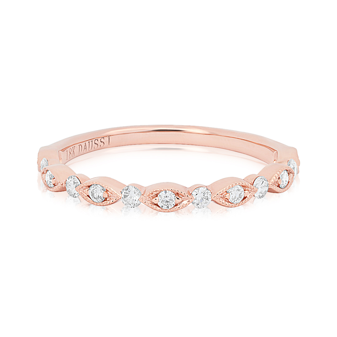 18K Rose Gold Diamond Band itemprop=