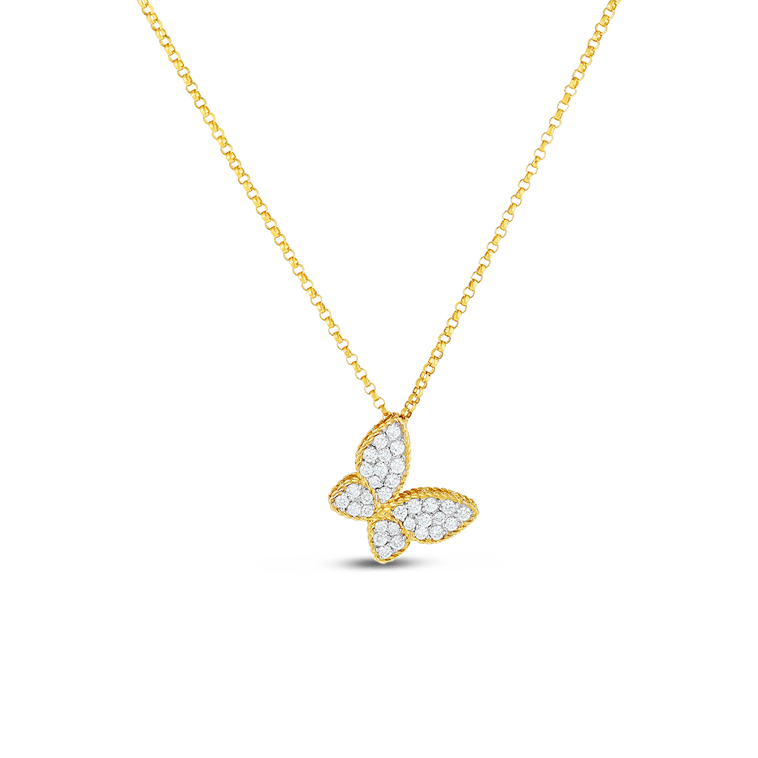 Roberto Coin 18K Yellow Gold Diamond Butterfly Pendant