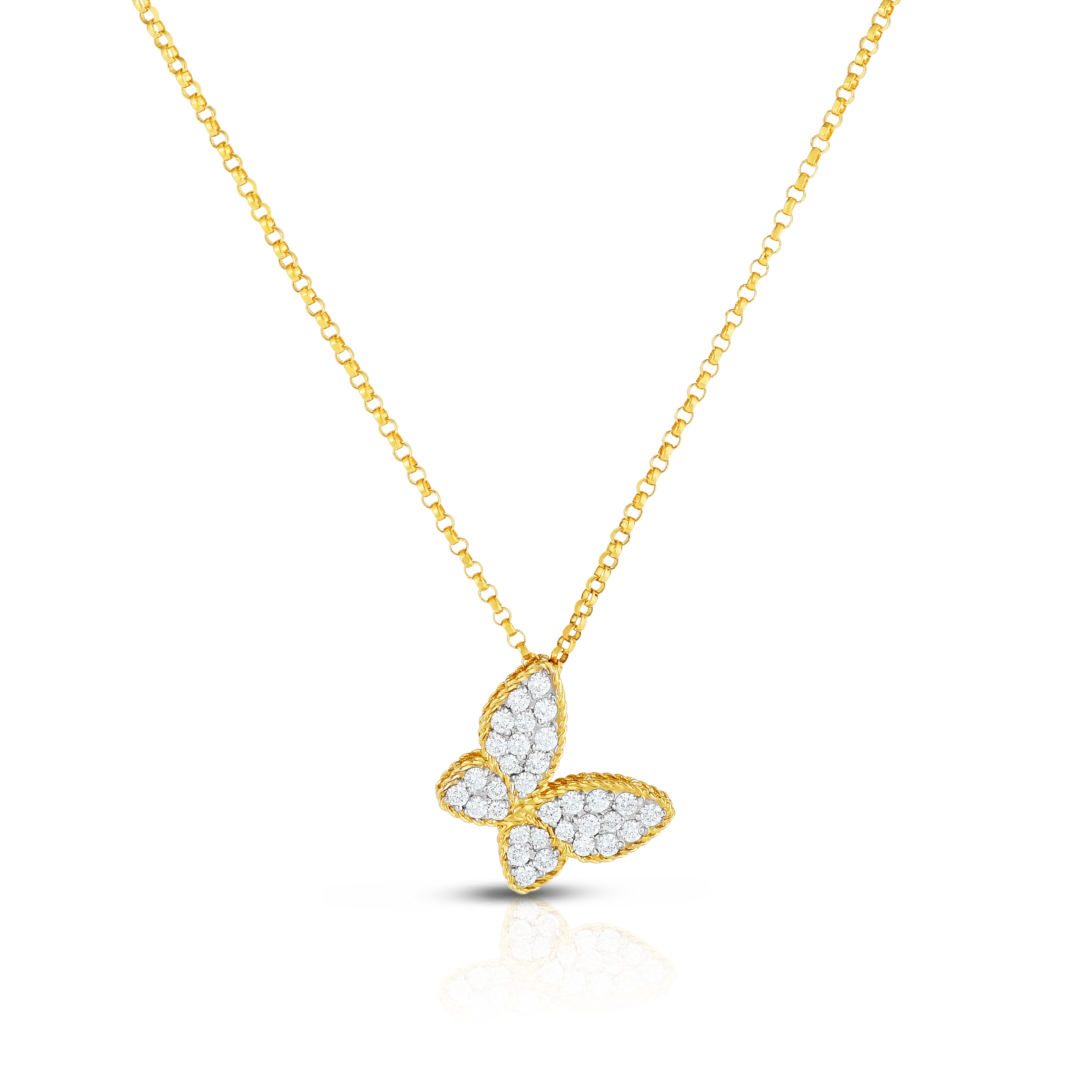 Roberto Coin 18K Yellow Gold Diamond Butterfly Pendant